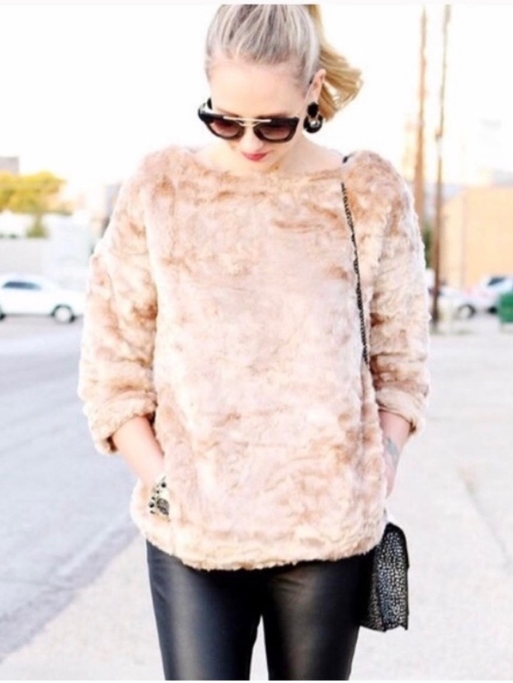 Zara Blush Pink Teddy Jacket